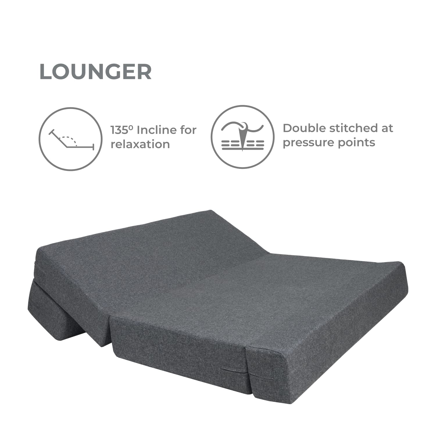 1 (2) Sofa Com Bed/Mattress -Jute Fabric Washable Cover with Cushion - Grey - Image 2