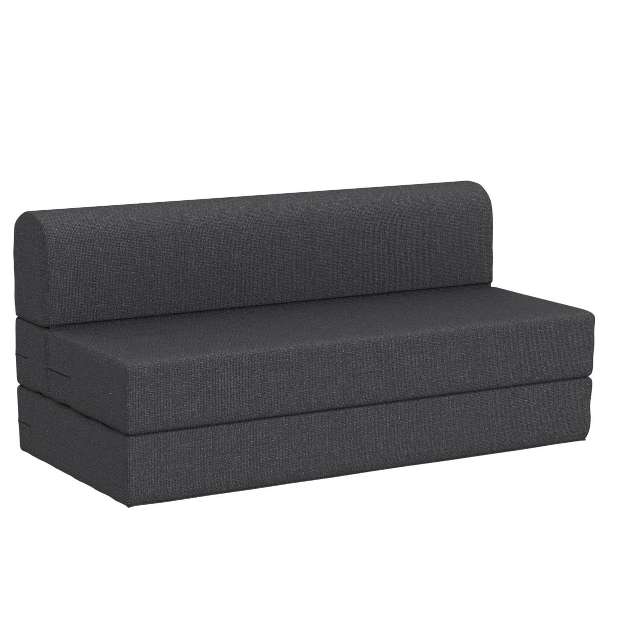 1 (3) Sofa Com Bed/Mattress -Jute Fabric Washable Cover with Cushion - Grey