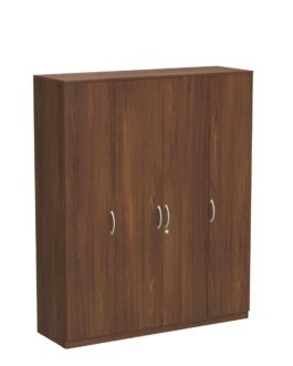 Engineered Wood 4 Door Wardrobe (Walnut Finish)