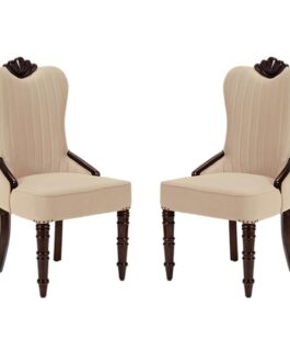Sheesham Wood Premium Velvet Dining Chairs