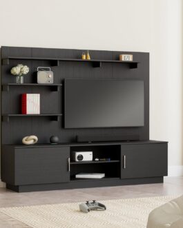 Engineered Wood TV Unit and Display Cabinet with Back Panel (Wenge Finish)