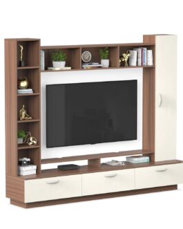 Engineering Wood Tv Entertainment Unit Set Top Box Stand/Tv Cabinet With Shelves For Books & Décor Display Unit